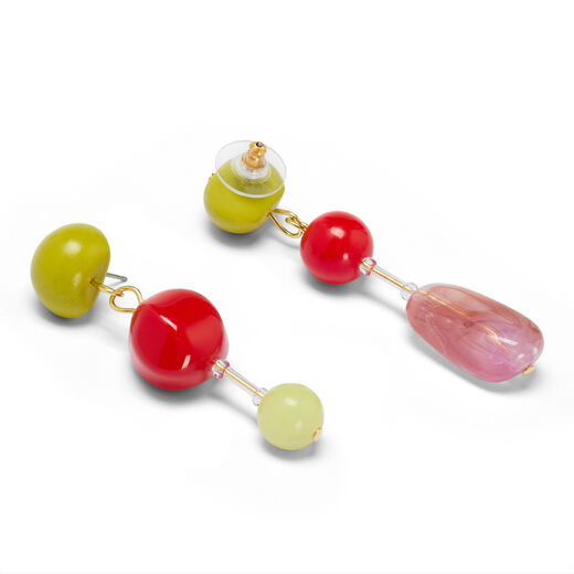 Candy beaded drop earrings by Hattie Buzzard