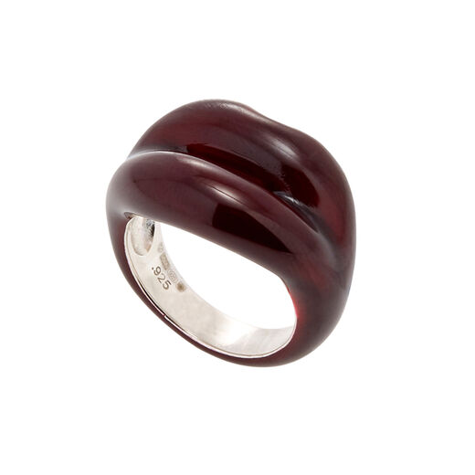 Dark cherry Hotlips ring by Solange