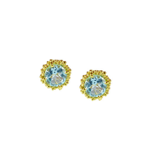 Blue topaz clip-on earrings by Mounir