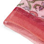 Coral and red block print cotton scarf