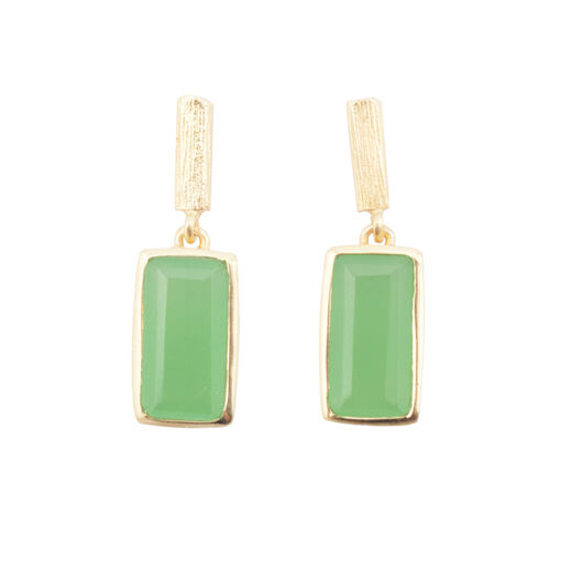 Stud green jade earrings by Shan Shan