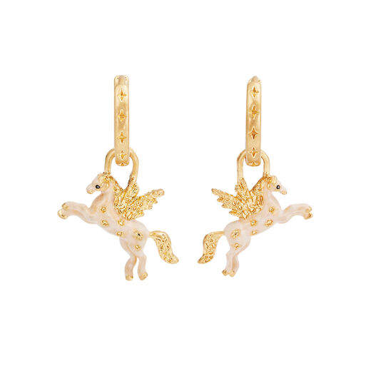 Pegasus huggie earrings by Fable England