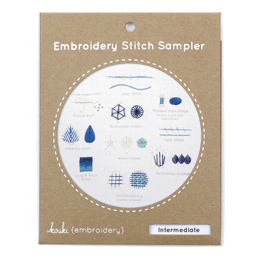 Intermediate embroidery stitch sampler