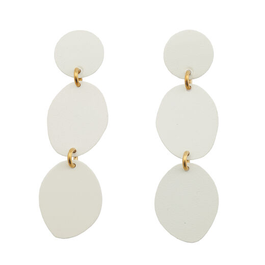Cream oval stud earrings by Sibilia