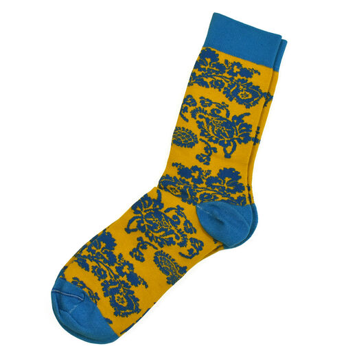 William Morris men’s yellow and blue socks