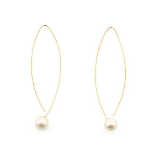 Cotton pearl hook earrings by Anq