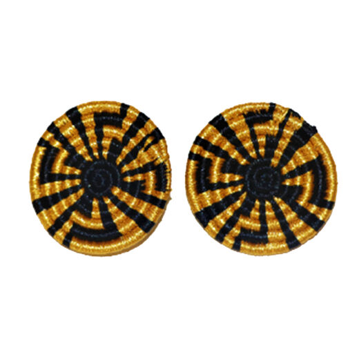 Black and gold colour twist stud earrings by Inzuki