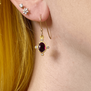 Garnet and amethyst hook earrings by Mirabelle