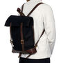 Natthakur black canvas and leather backpack