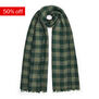 Green check wool scarf