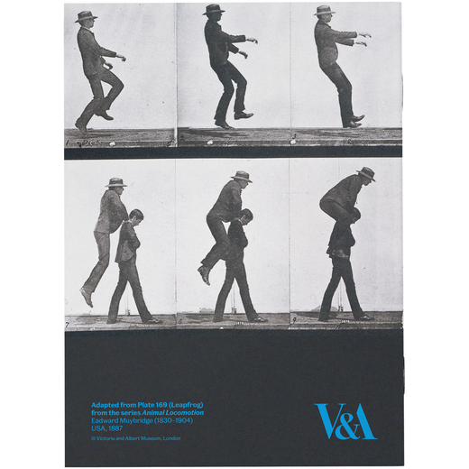 The back cover of an A5 notebook featuring black and white photographs and a dark blue band on the bottom edge.