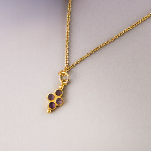 Amethyst flower pendant necklace by Turquoise Mountain