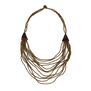 Coffee wood golden beaded necklace