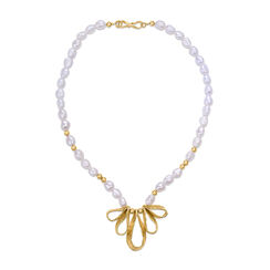 Regency statement petal lace pearl necklace by Emma Calvert