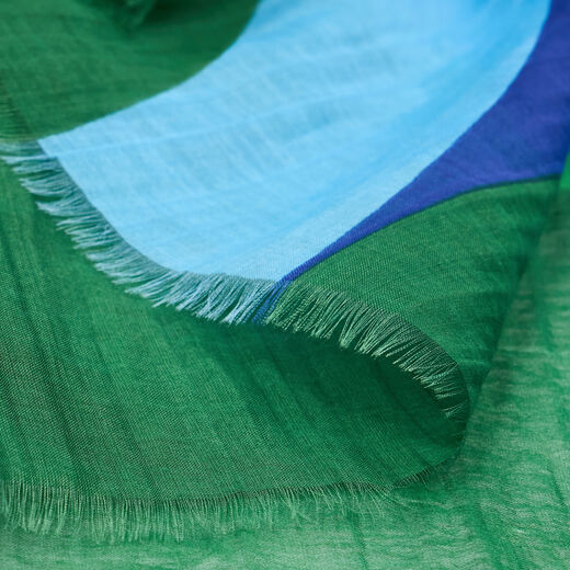 Blue and green circle scarf