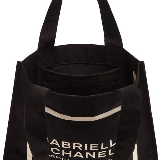 Black Cotton V&A Chanel Exhibition Tote Bag