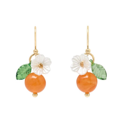 Tangerine glass earrings