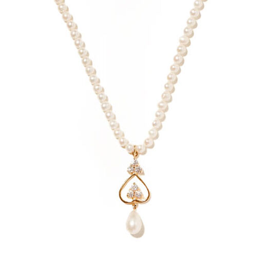 Pearl and crystal pendant necklace by Carousel Jewels