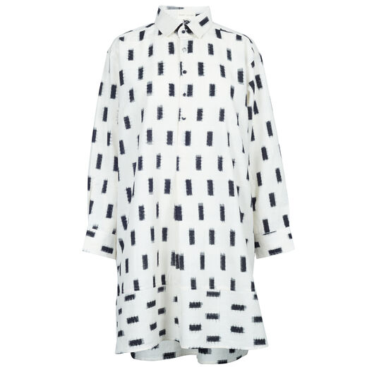 White with black rectangles Ikat shirt