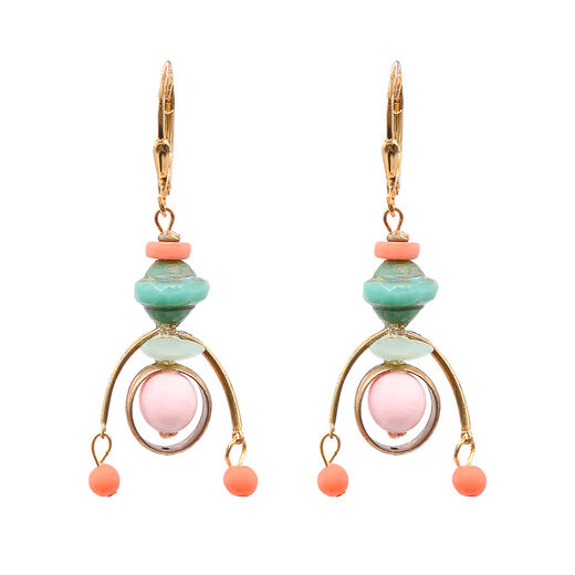 Multicolour half-circle hook earrings by Joli