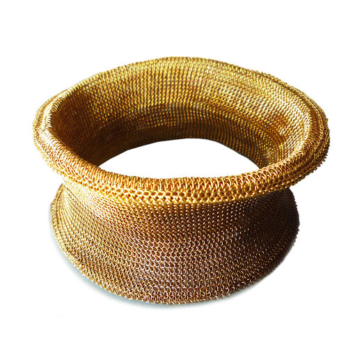 Gold knit bracelet by Milena Zu