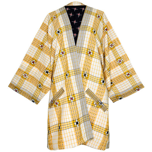 Reversible yellow and black Ikat jacket