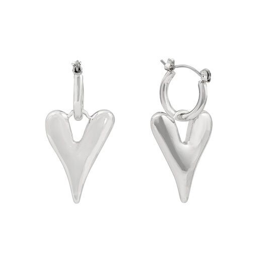 Chunky heart hoop earrings