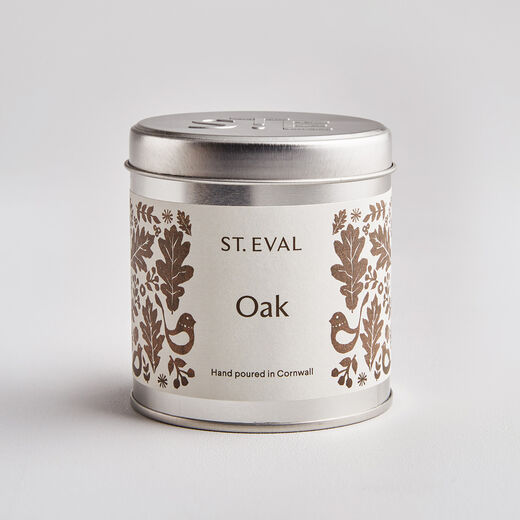 Oak tin candle