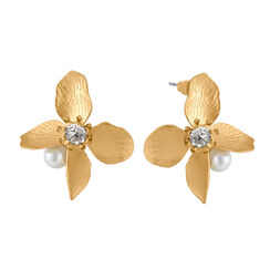Golden hydrangea stud earrings