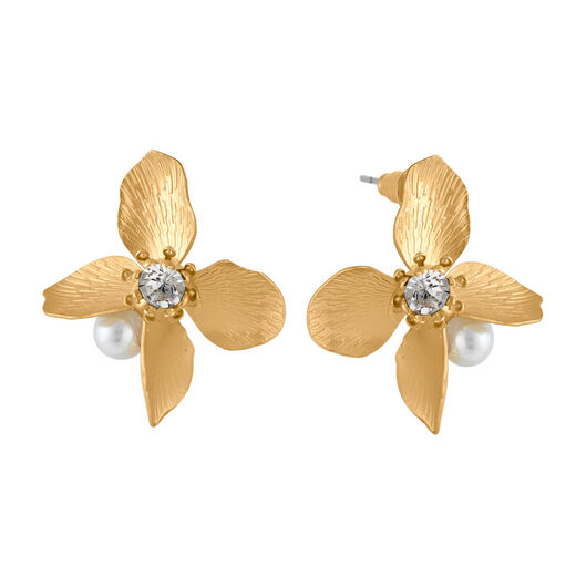 Golden hydrangea stud earrings
