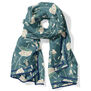 J.D. Cornuaud blue foliage silk scarf