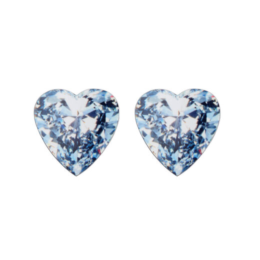 Printed heart diamond stud earrings by Anna Davern