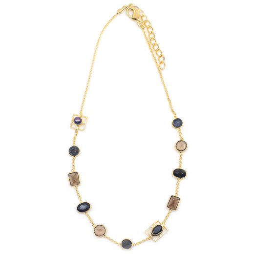 Dark stones necklace by Shan Shan