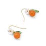 Tangerine glass earrings