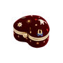Velvet embroidered heart jewellery box by Fable England