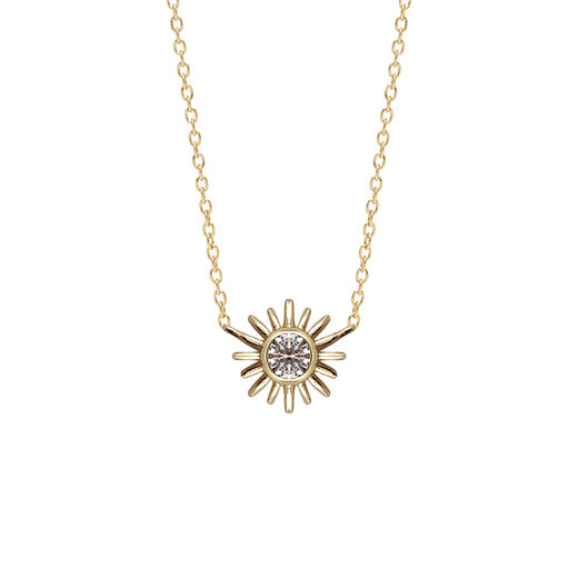 Cubic zirconia sun star pendant necklace by Mirabelle