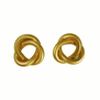 A pair of gold plated stud earrings.