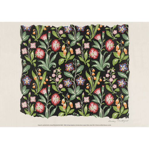 Floral textile print by Lindsay Phillip Butterfield