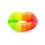 Neon rainbow Hotlips ring by Solange