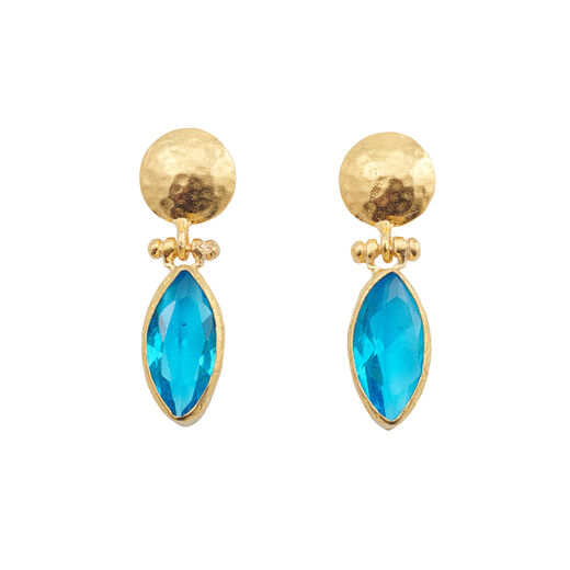 Blue crystal drop stud earrings by Ottoman Hands