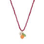 Tangerine glass beaded necklace