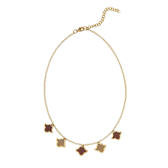 Jali burgundy charm necklace