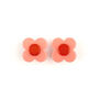 Peach retro floral earrings
