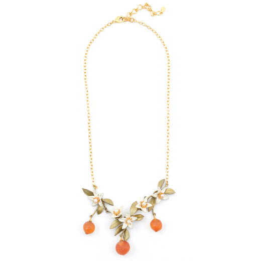 Orange blossom statement necklace by Michael Michaud