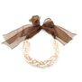 Cotton pearl ribbon statement necklace by Anq