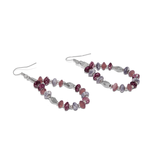 Purple bead hook earrings