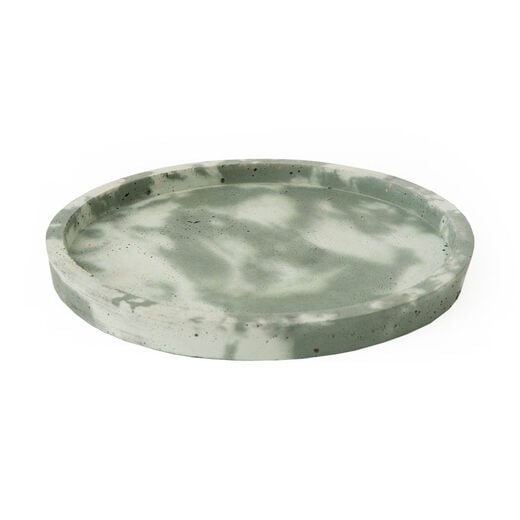 Khaki & mint marbled concrete tray