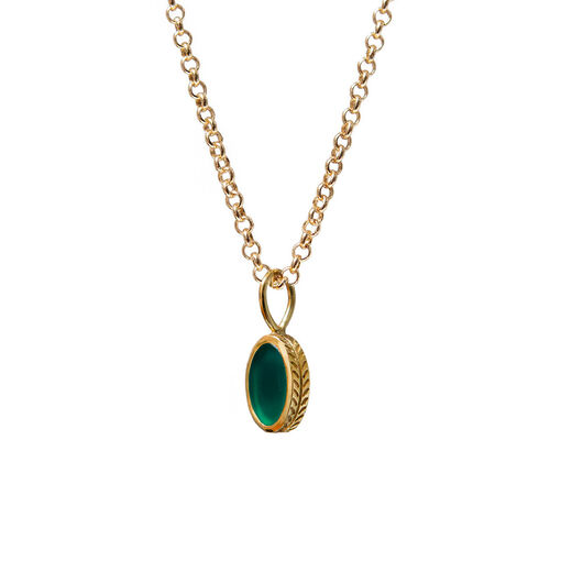 Green onyx reversible pendant necklace by Mirabelle