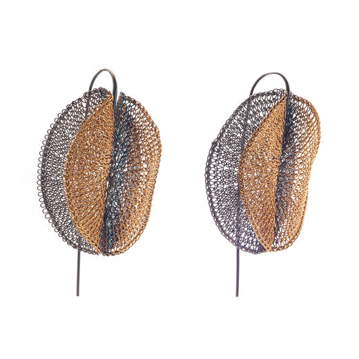 Folds knit hook earrings by Milena Zu