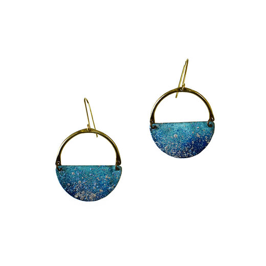 Blue half-moon hook earrings by Sibilia